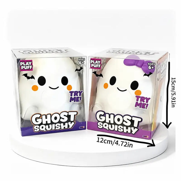 Ghost Squishy Stress-Relief Fidget Toy - Slow Rebound Squishies, Soft Squishy Sensory Fidgets, Unisex Halloween Stress Relief Squishies, Quirky Whimsical Halloween Party Favor Gifts for Kids