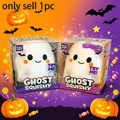 Ghost Squishy Stress-Relief Fidget Toy - Slow Rebound Squishies, Soft Squishy Sensory Fidgets, Unisex Halloween Stress Relief Squishies, Quirky Whimsical Halloween Party Favor Gifts for Kids