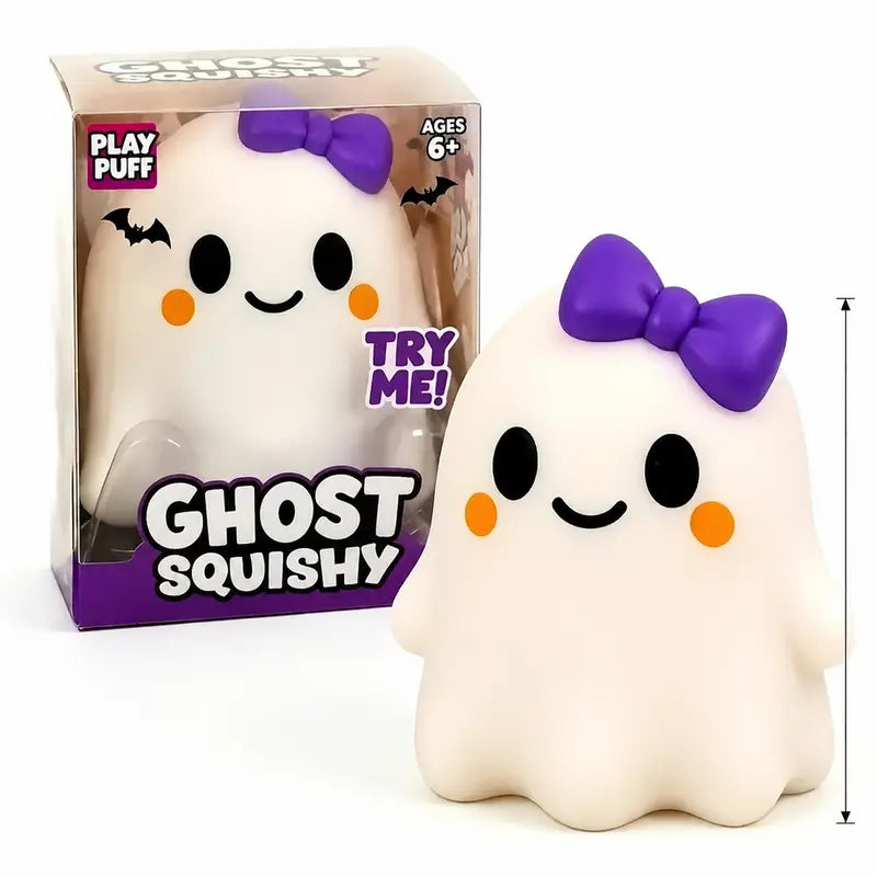 Ghost Squishy Stress-Relief Fidget Toy - Slow Rebound Squishies, Soft Squishy Sensory Fidgets, Unisex Halloween Stress Relief Squishies, Quirky Whimsical Halloween Party Favor Gifts for Kids