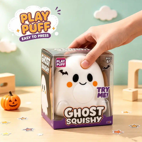 Ghost Squishy Stress-Relief Fidget Toy - Slow Rebound Squishies, Soft Squishy Sensory Fidgets, Unisex Halloween Stress Relief Squishies, Quirky Whimsical Halloween Party Favor Gifts for Kids
