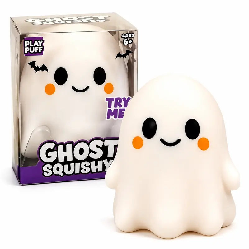 Ghost Squishy Stress-Relief Fidget Toy - Slow Rebound Squishies, Soft Squishy Sensory Fidgets, Unisex Halloween Stress Relief Squishies, Quirky Whimsical Halloween Party Favor Gifts for Kids